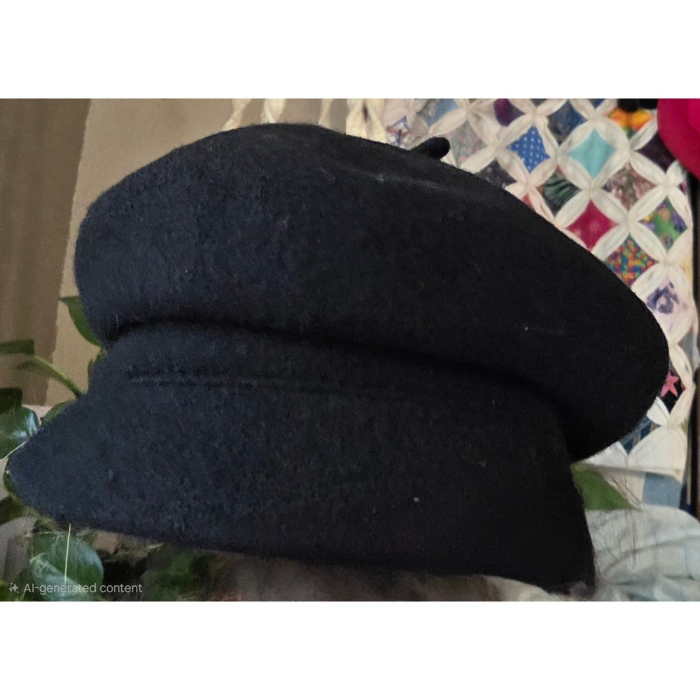 & Other Stories Newsboy Cap Women M Black NWT 100% Wool Paris Atelier Hat
